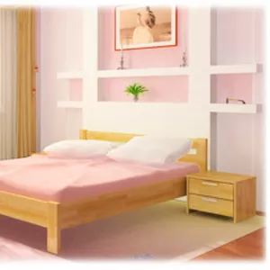 Кровать деревянная буковая Рената