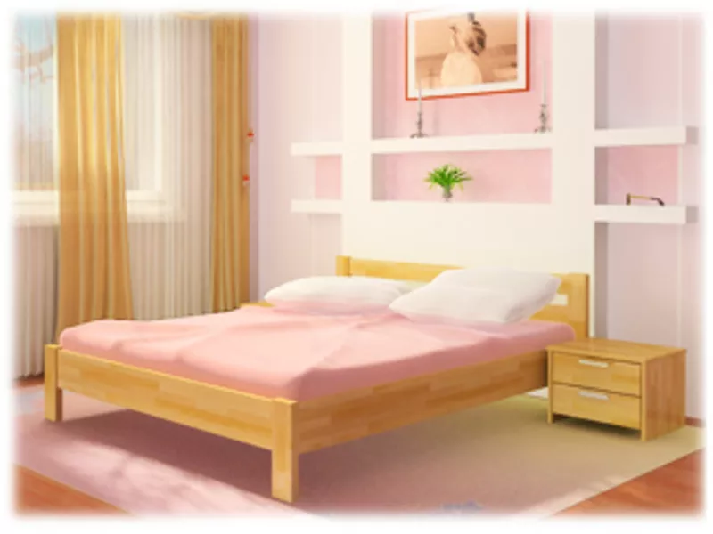 Кровать деревянная буковая Рената