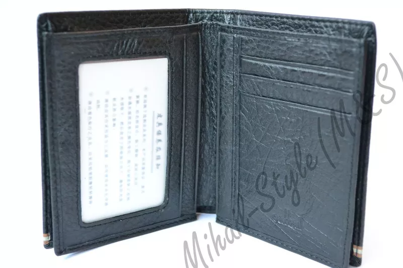 Стильный чёрный новый мужской кошелёк Cattail на подарок 3