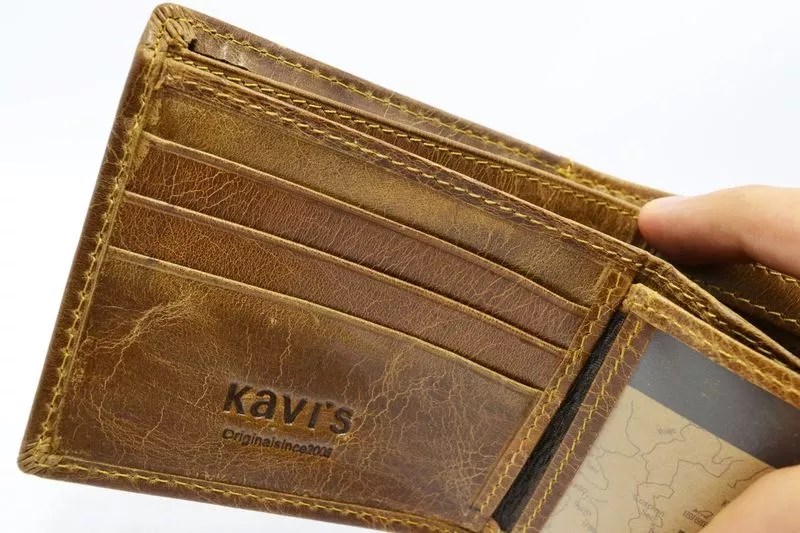Стильный кожаный мужской кошелёк KAVI'S  4